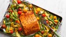 sweet and spicy glazed salmon with veggies