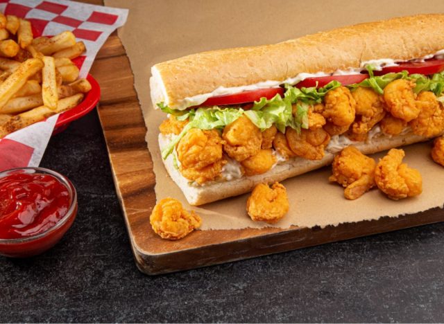 the lost cajun shrimp po' boy