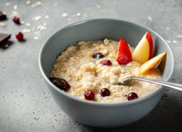 bowl of oatmeal with fruit