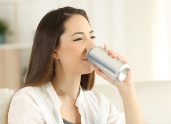 woman drinking soda