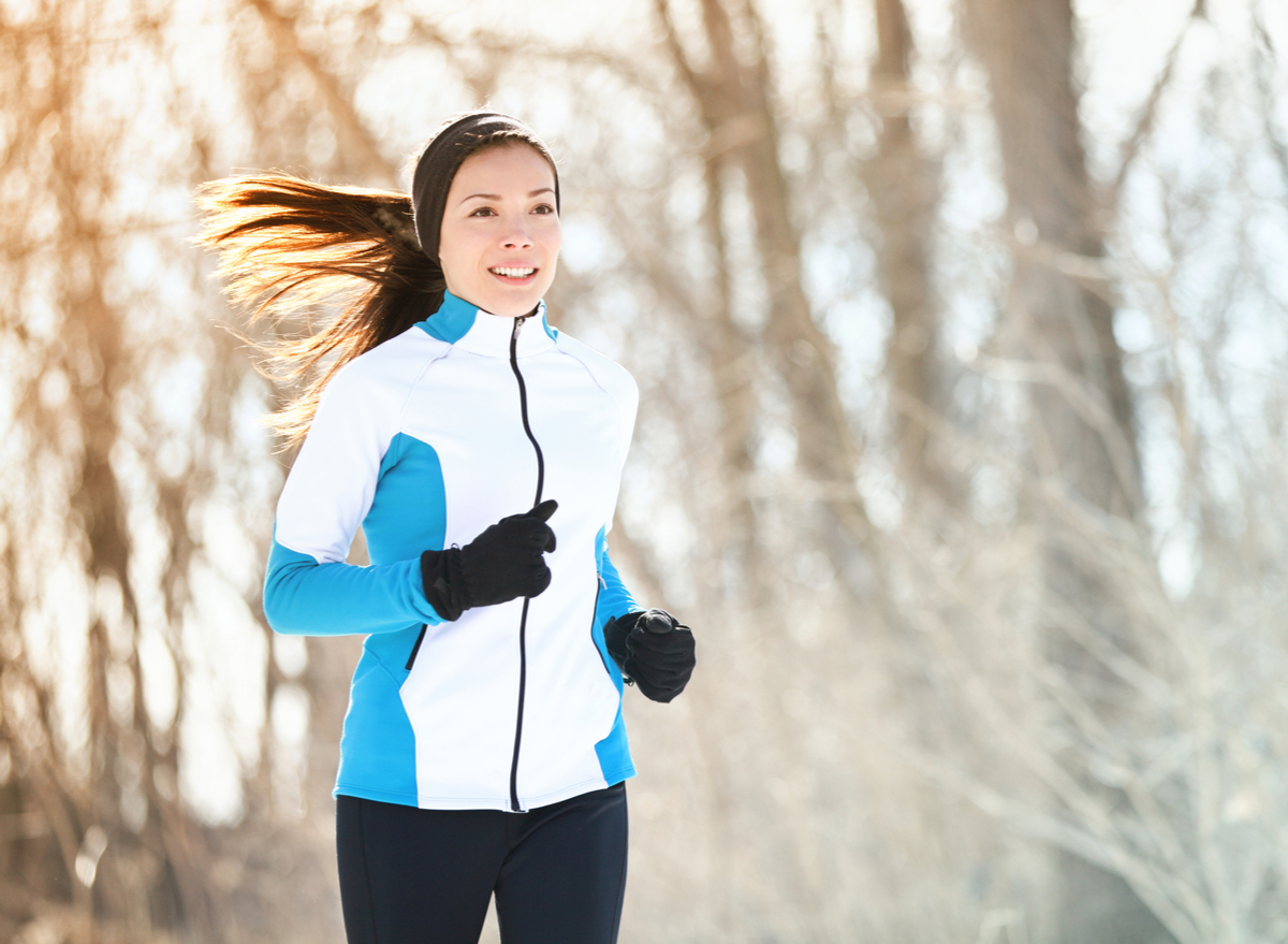 woman running outside