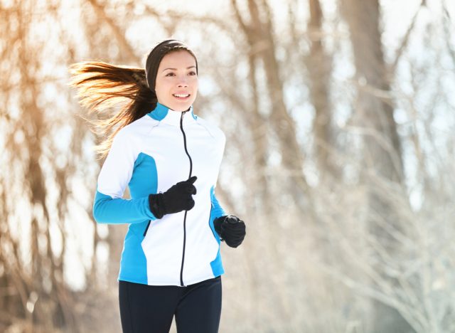 woman running outside