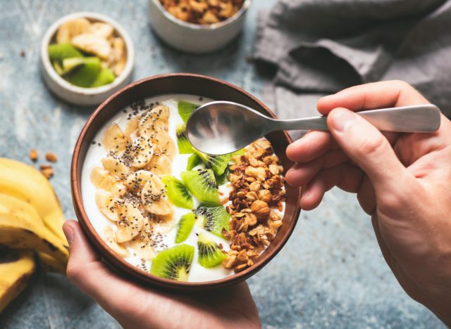 yogurt bowl with granola and fruit