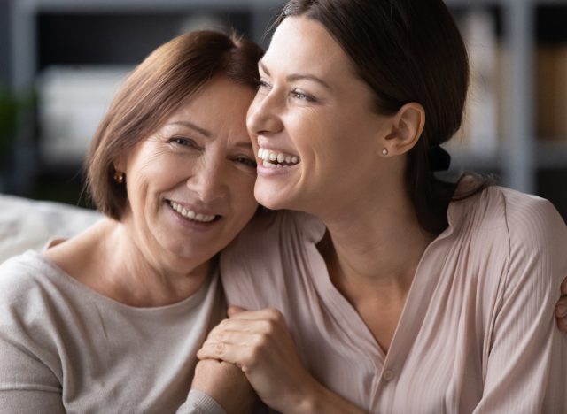 mother and daughter laughing close-up