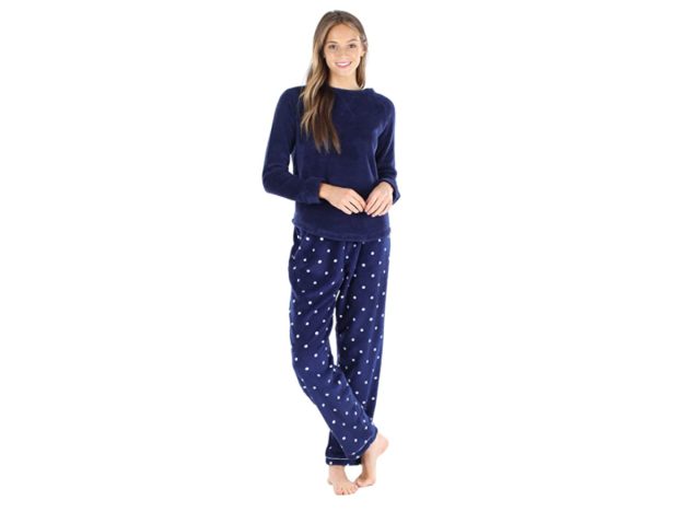 PajamaMania Women's Fleece Long Sleeve Pajama PJ Set