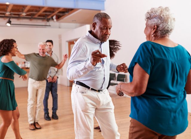 older couple dancing in a dance class
