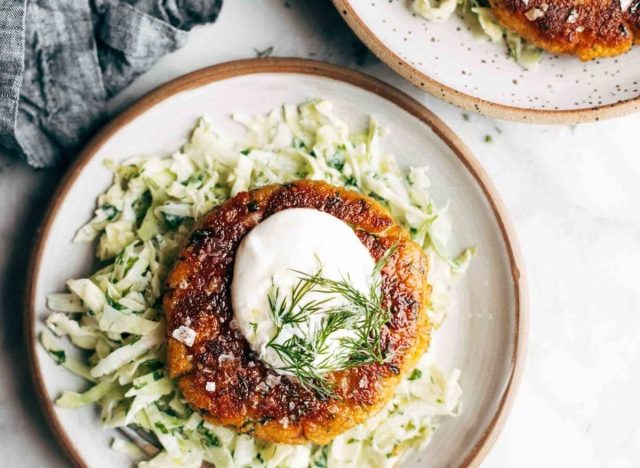 Salmon Burgers with Slaw