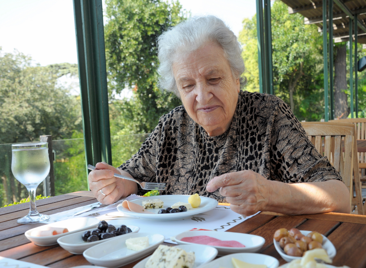Older woman eating