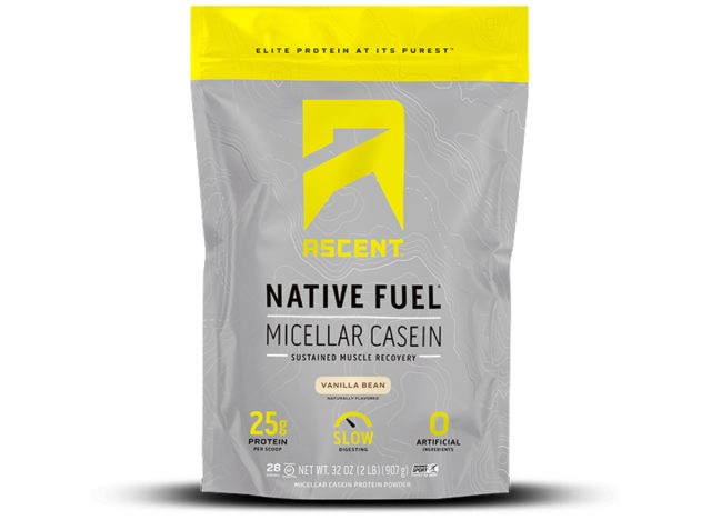 ascent-vanilla-bean micellar casein protein powder