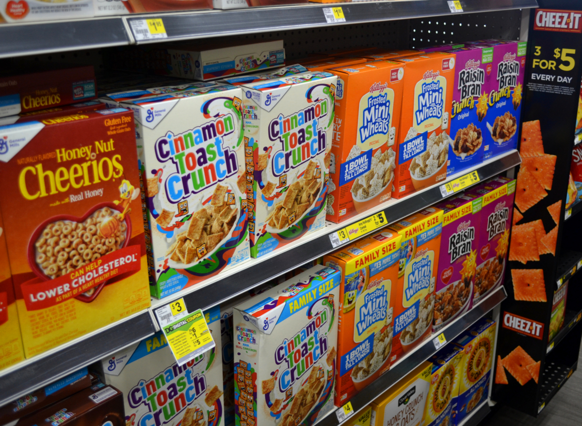 cereal boxes in dollar store