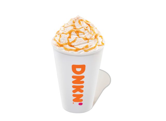 dunkin' salted caramel hot signature latte