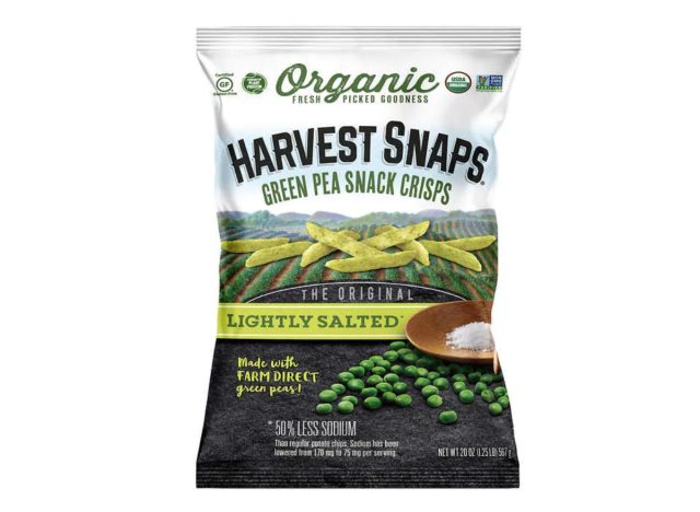harvest snaps organic green pea snack crisps