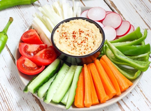plate with hummus