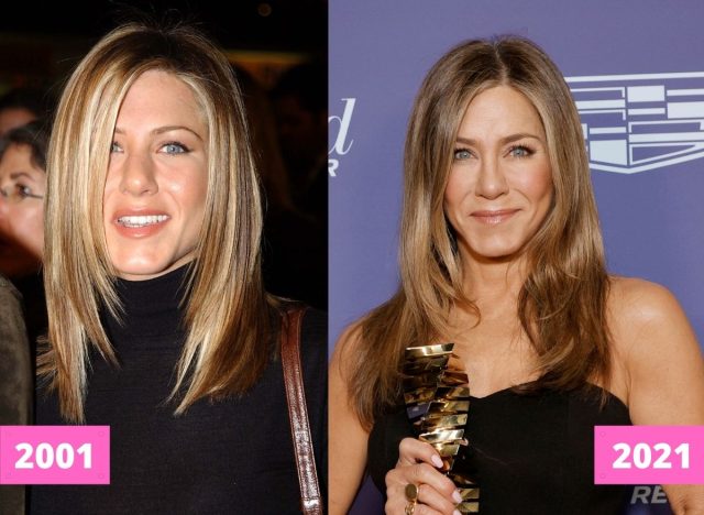 Jennifer Aniston 2001 and 2021