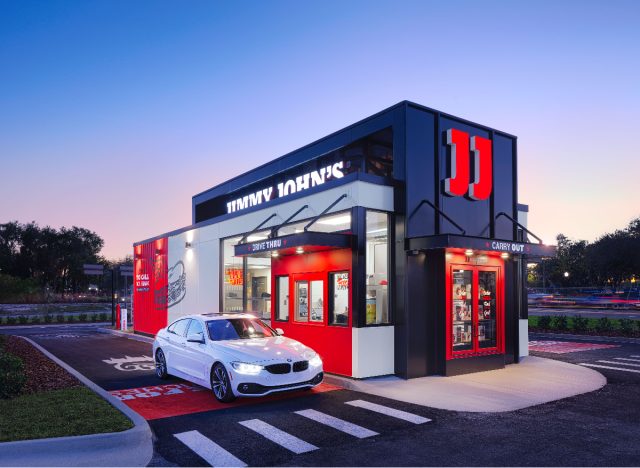 jimmy john's drive-thru at night