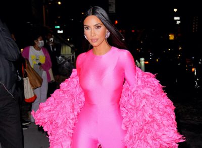 Kim Kardashian pink outfit