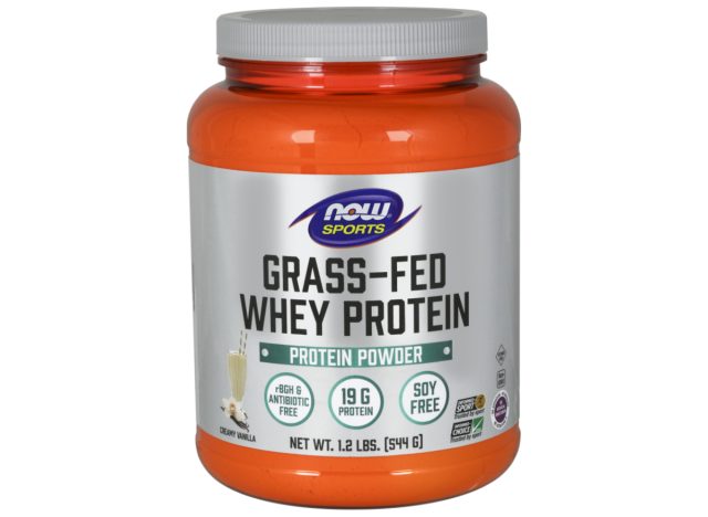 NOW sports grass-fed whey protein powder