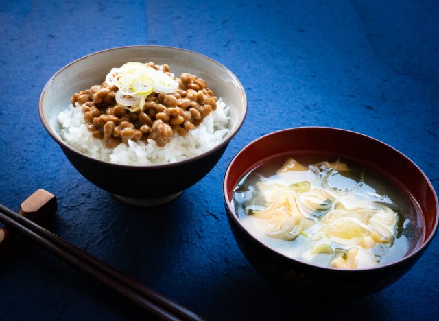 rice with natto and miso soup