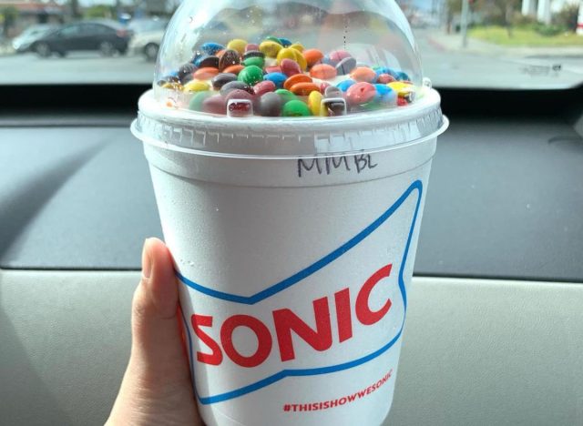 sonic m&m milkshake