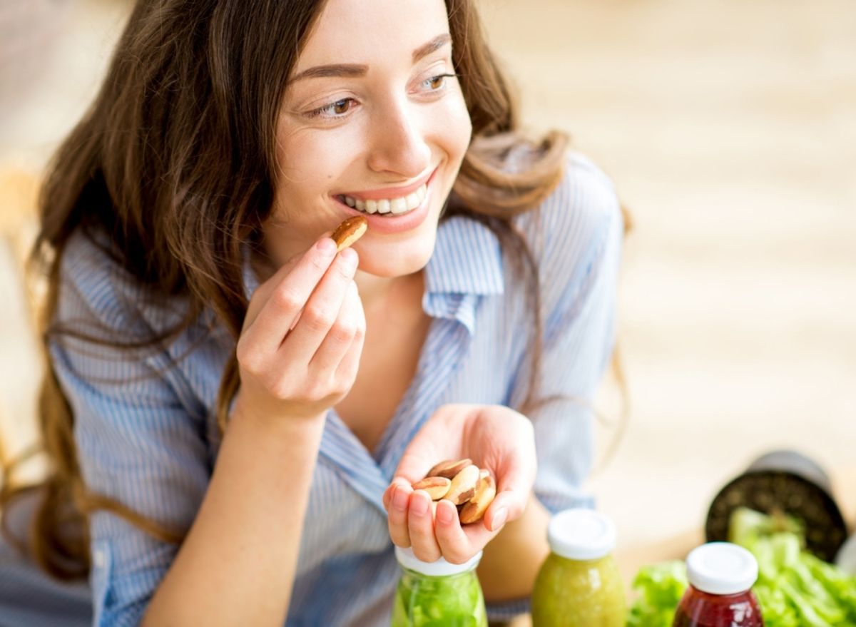 Woman snacking