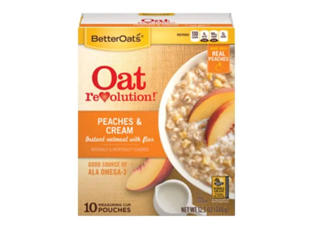 Better Oats Oat Revolution! Oatmeal, Instant, Peaches & Cream, Pantry