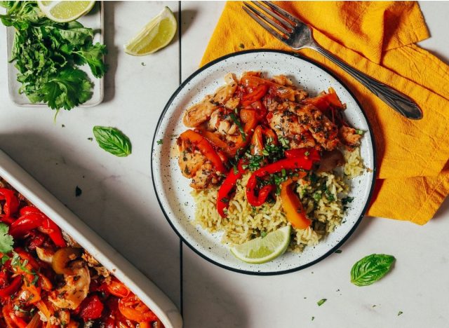 Herb Baked Fish with Rainbow Bell Peppers