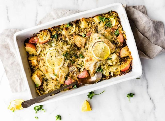 Honey Mustard Baked Fish and Vegetables