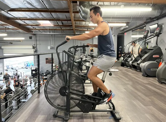 air bike sprints to speed up belly fat loss