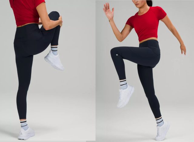 lululemon workout leggings in navy blue