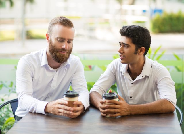 two male friends opening up about mental health