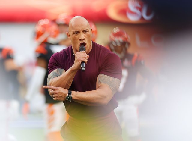 dwayne johnson at super bowl