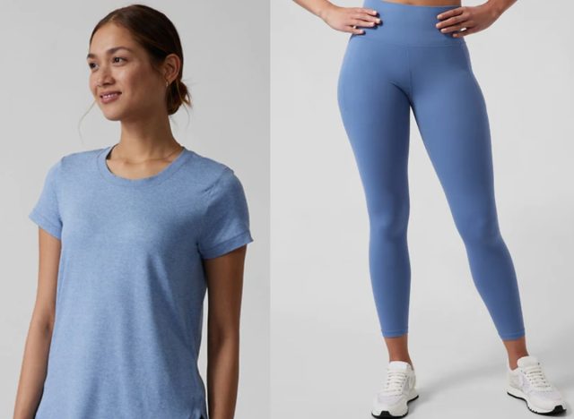 Athleta blue workout set