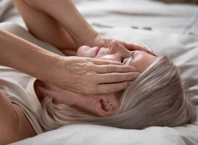 woman not able to sleep in bed