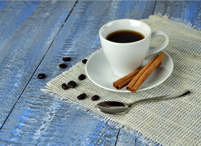 coffee with cinnamon sticks