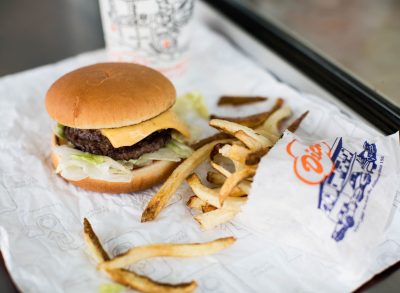 dick's drive-in cheeseburger and fries