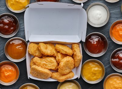 dipping sauces and chicken nuggets