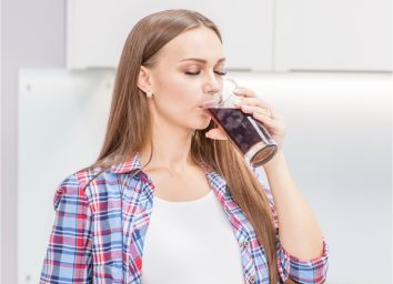 drinking pomegranate juice
