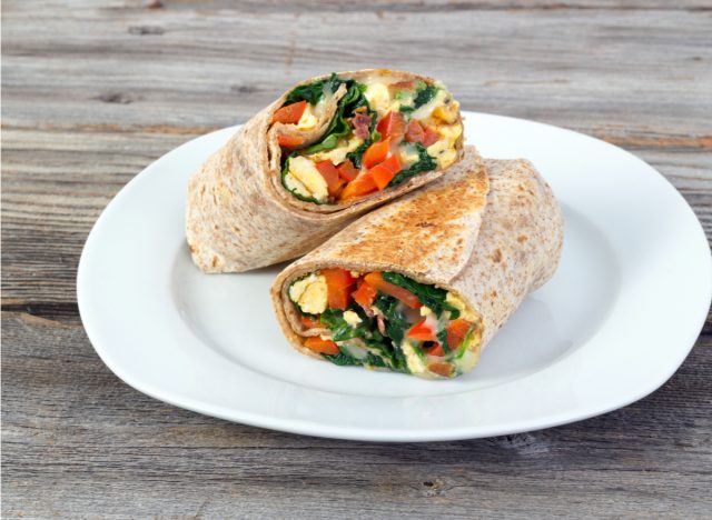 egg and spinach wrap