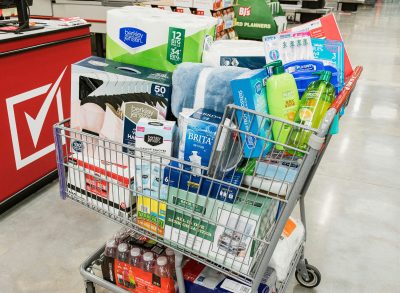 full cart at bj's wholesale club