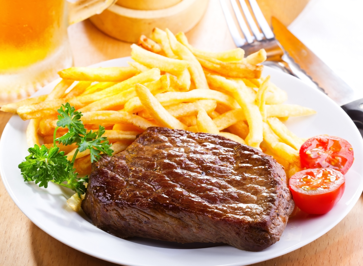 grilled steak and french fries