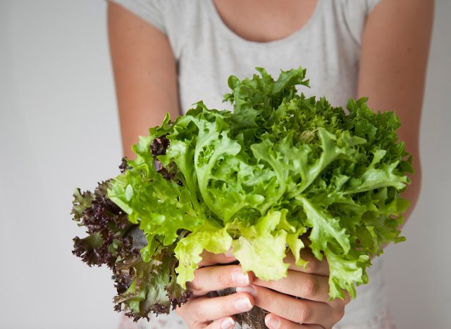 holding leafy greens