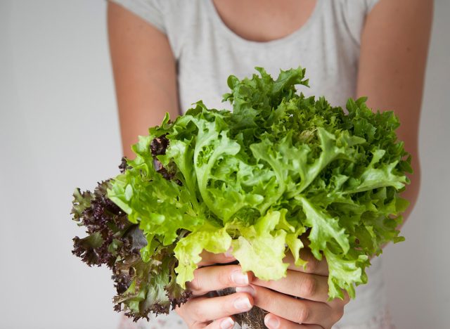 holding leafy greens