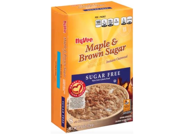 hy-vee sugar-free maple brown sugar instant oatmeal