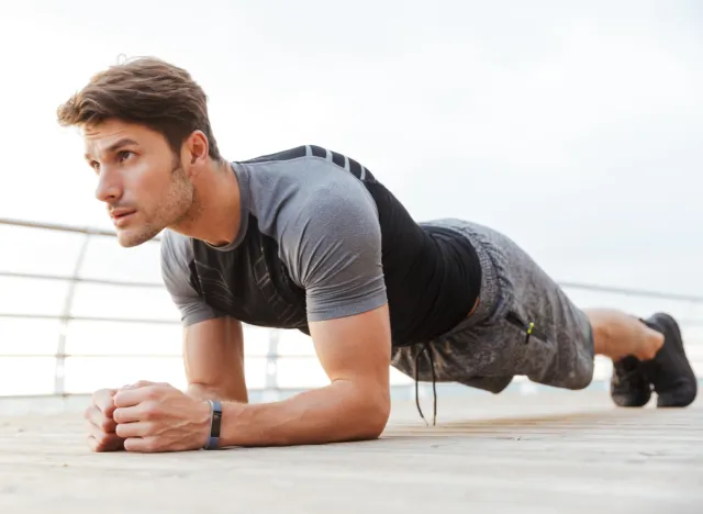 man doing plank