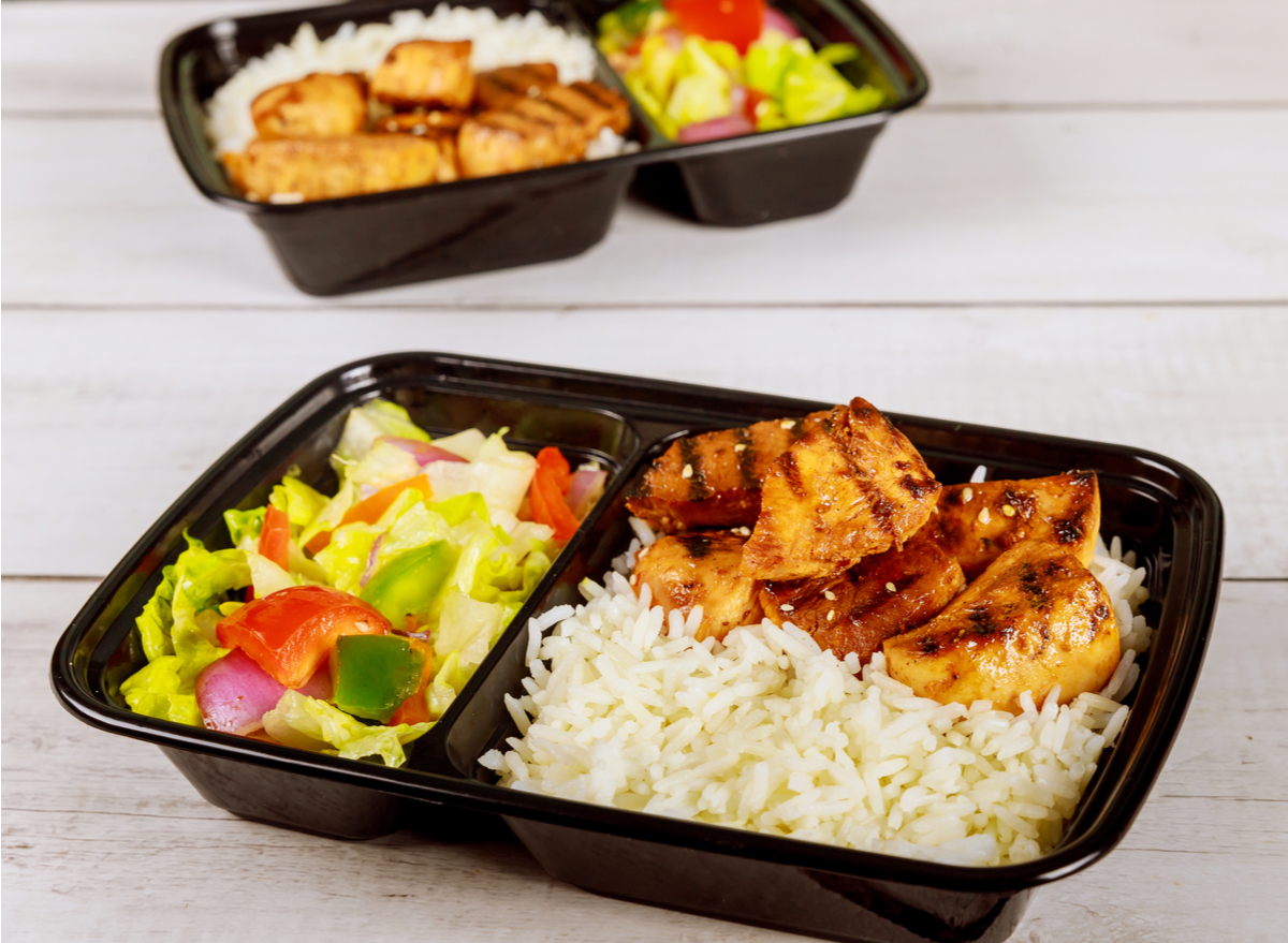 meal in plastic takeout container