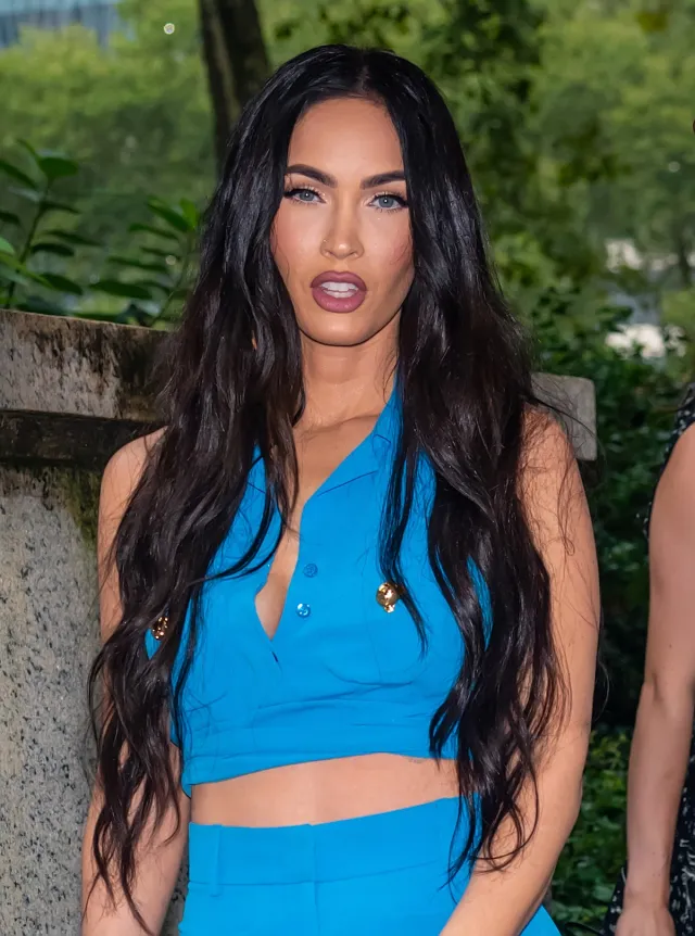 Megan Fox blue outfit