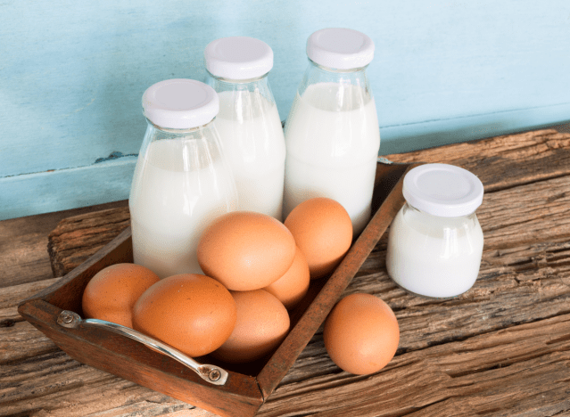 milk and eggs