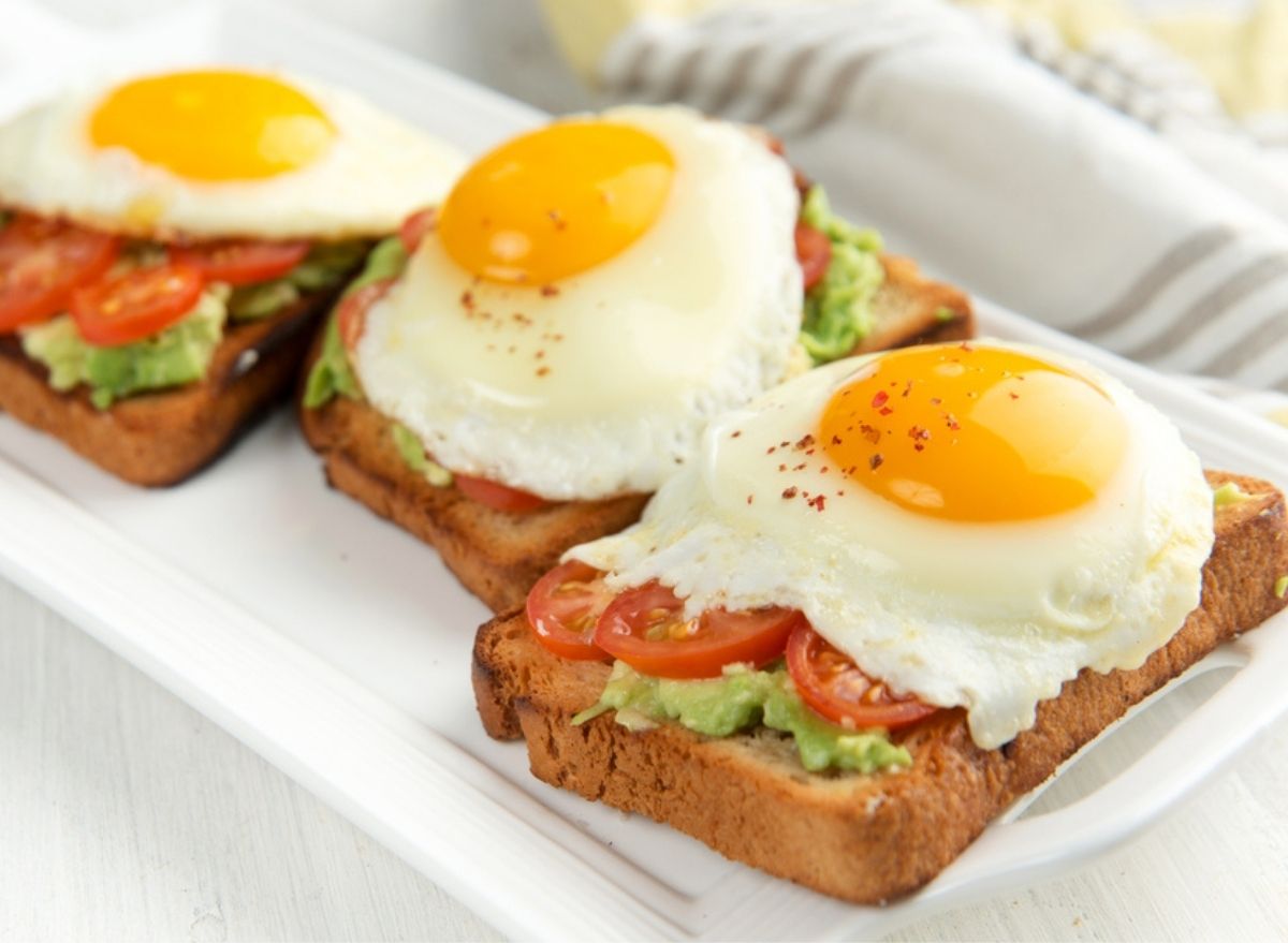 open faced egg sandwich