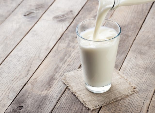 pouring milk