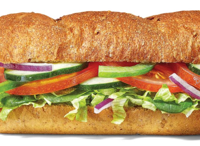 deluxe subway vegetable sandwich